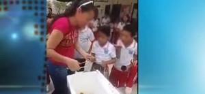 niños recibiendo comidfa en la mano