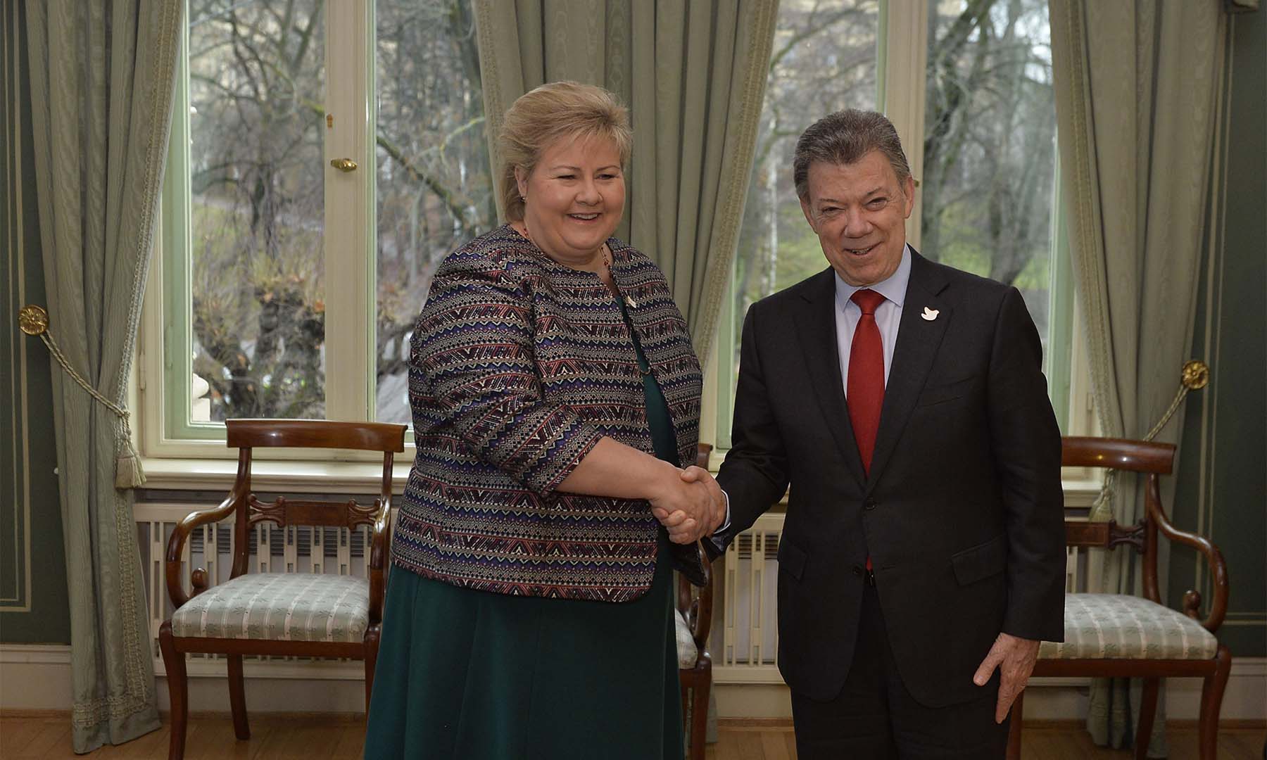 Este lunes llega a Bogotá en visita oficial la Primera Ministra de Noruega, uno de los países amigos del proceso de paz de Colombia