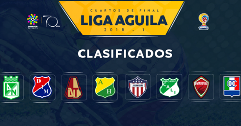 Listos los clasificados a los cuartos de final de la Liga en Colombia.