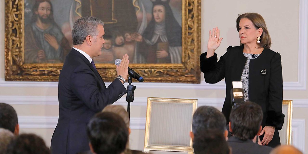 Colombia tiene enormes retos y usted cuenta con el talante para enfrentarlos: Presidente Duque a la nueva Ministra de Justicia .