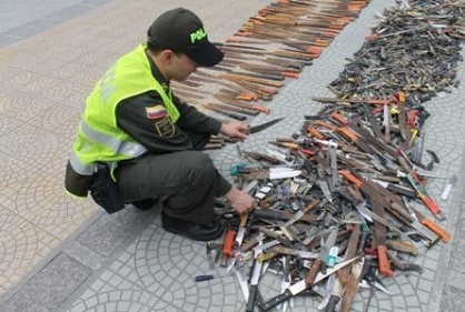 Se desconoce paradero de más de la mitad de armas blancas incautadas en Bogotá