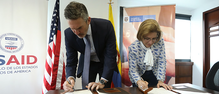 MinJusticia y gobierno de Estados Unidos firman acuerdo para fortalecer el sistema de justicia con enfoque rural