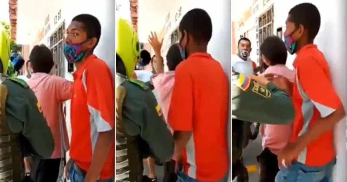 DOS LADRONES IBAN A SER LINCHADOS,PARA AGRADECERLE, UNO DE ELLOS LE ROBO EL CELULAR A UN POLICÍA QUE LOS PROTEGÍA