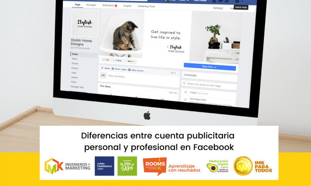 Diferencias entre cuenta publicitaria personal y profesional en Facebook