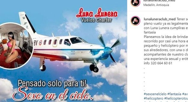 “Avioneta caliente”: detalles del polémico servicio sexual que ofrecen en Medellín