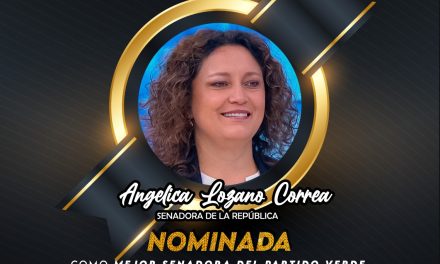 Angelica Lozano Senadora, recibirá el Premio Politika 2022 «Gestión y Liderazgo» como mejor confresita del partido Verde reconocimiento a su icansable lanor politica