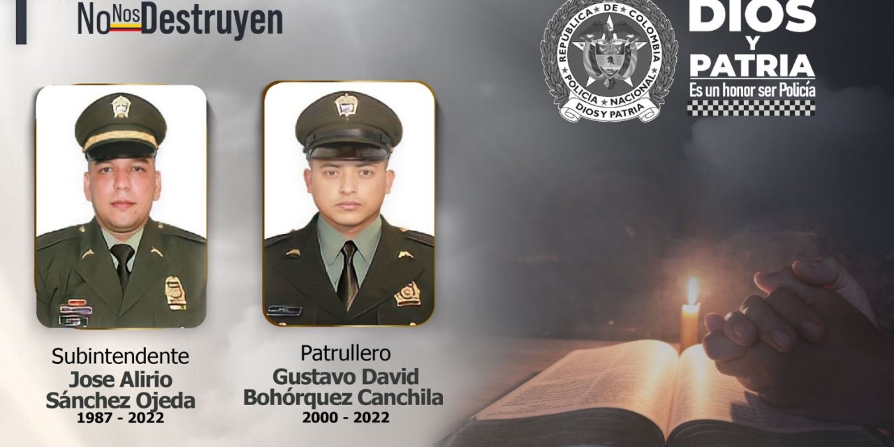 Asesinaron a dos policías en el sur de Bogotá en medio de una persecución