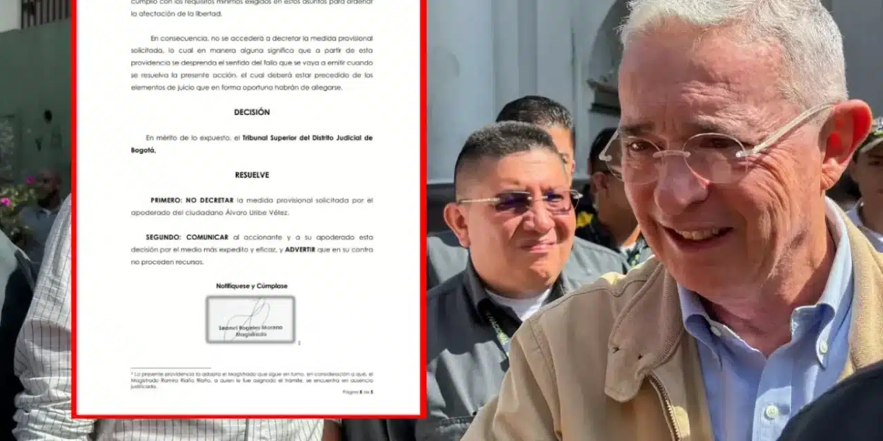Tribunal de Bogotá niega suspensión provisional de la prisión domiciliaria de Álvaro Uribe